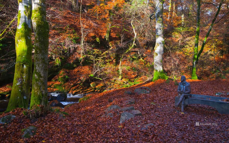 Statue of Robert Burns in the Birks of Aberfeldy, Perth and Kinross, Scotland