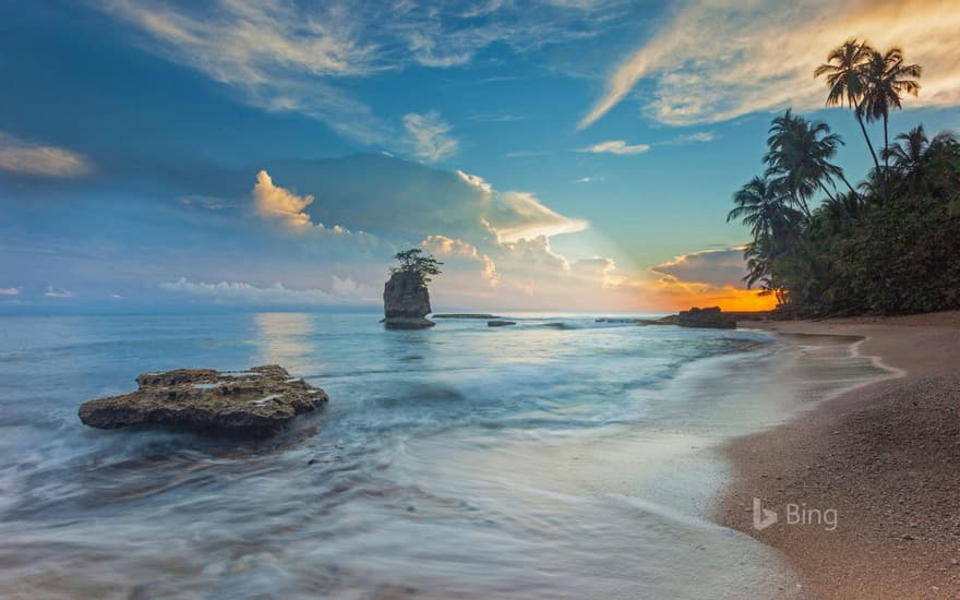 The shoreline of Cahuita National Park, Costa Rica