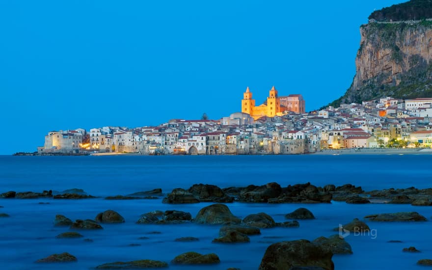 Cefalù on the Tyrrhenian coast in Sicily, Italy