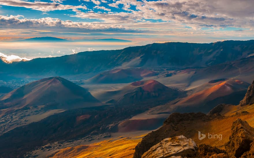 Cinder cones in the crater of Haleakalā Volcano, Maui, Hawaii