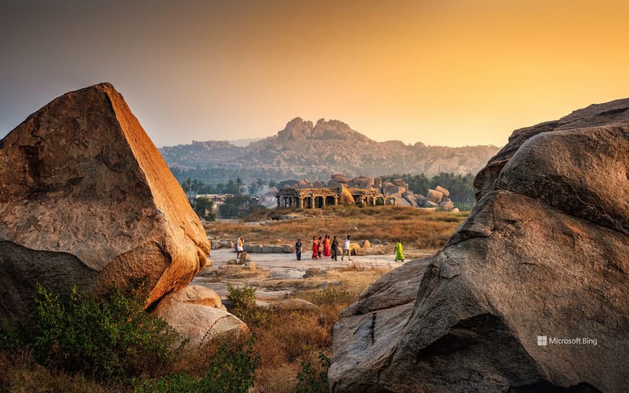 Temples on Hemakuta Hill, Hampi, Karnataka, India