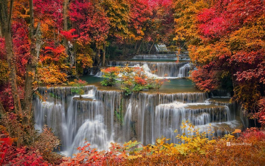 Huay Mae Khamin waterfall, Khuean Srinagarindra National Park, Thailand