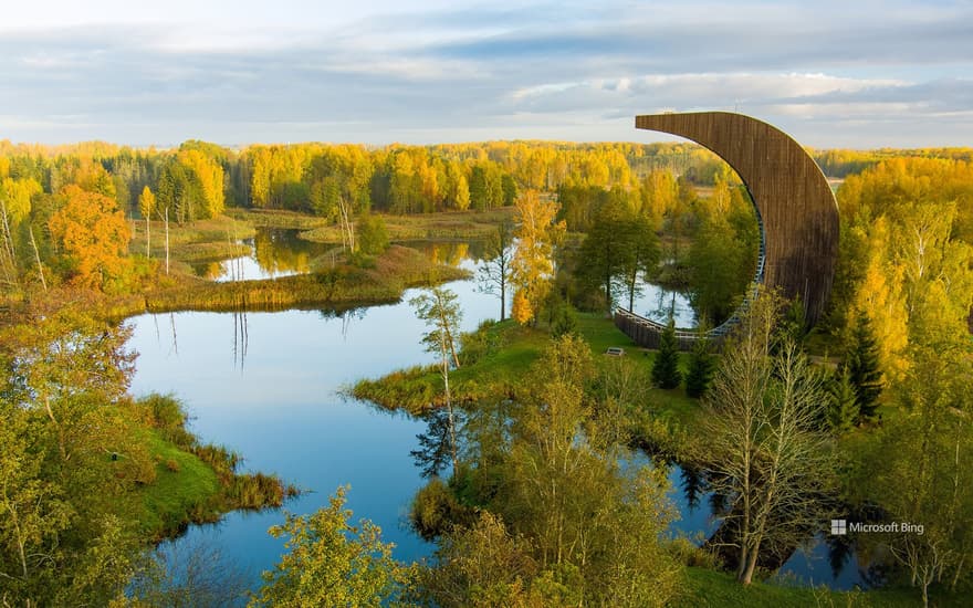 Kirkilai lakes and lookout tower, Biržai Regional Park, Lithuania