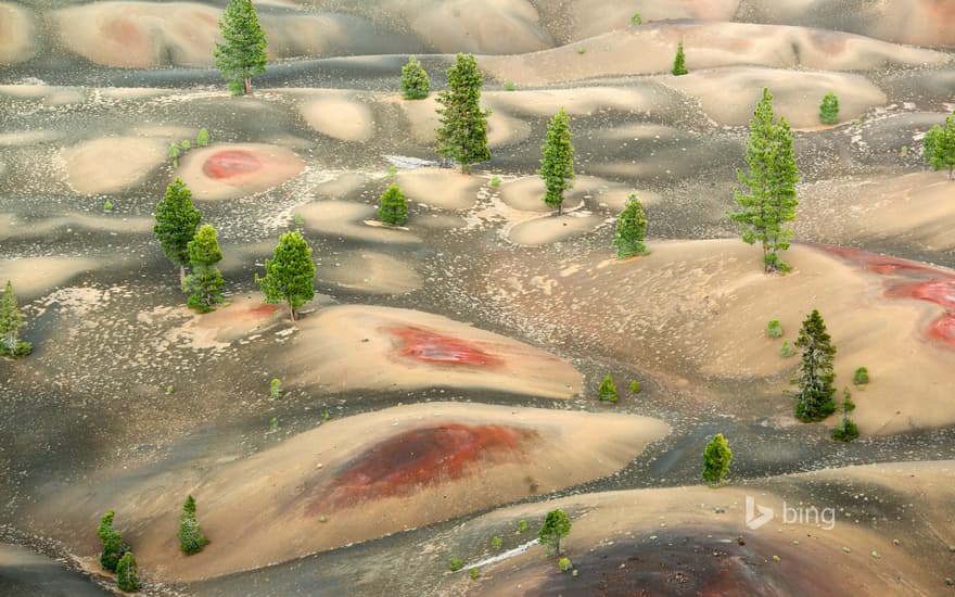 Painted Dunes below Cinder Cone, Lassen Volcanic National Park, California