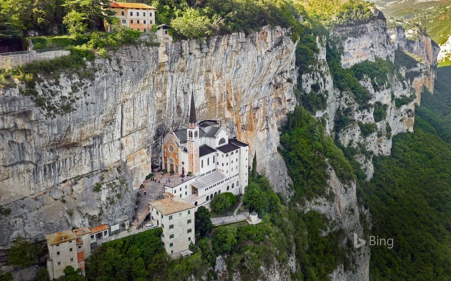 The Sanctuary of Madonna della Corona, near Verona, Italy