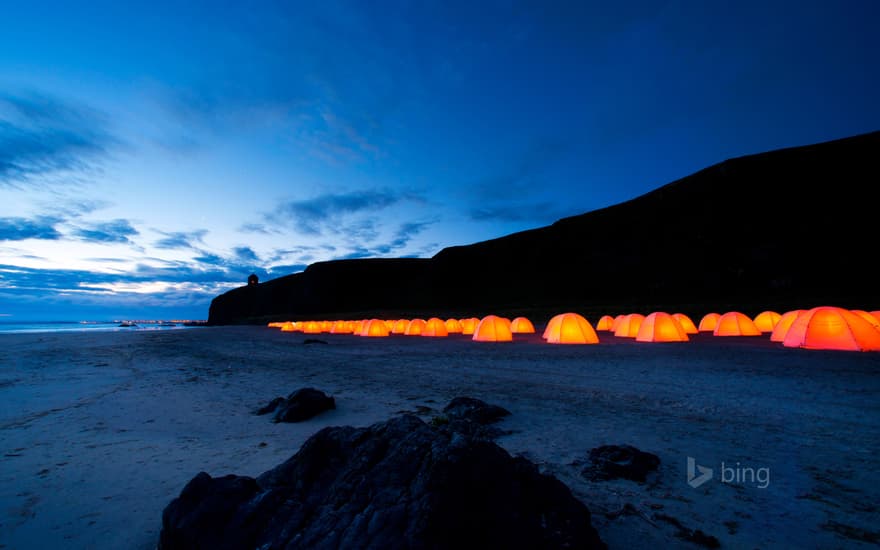 Peace Camp at Downhill Beach in Northern Ireland